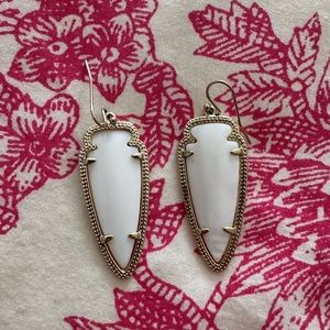 Kendra Scott White Mother of Pearl Arrowhead Earrings